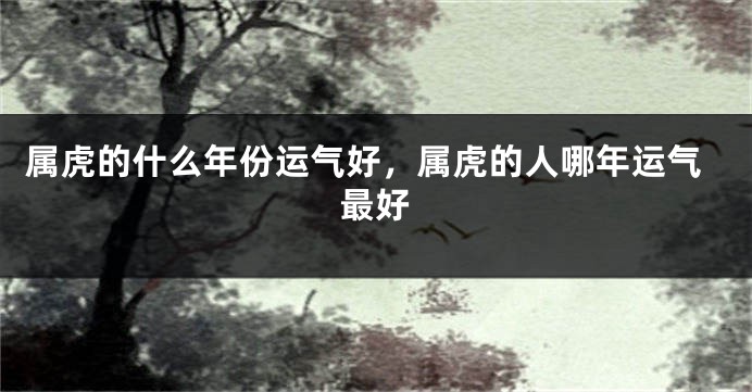 属虎的什么年份运气好，属虎的人哪年运气最好
