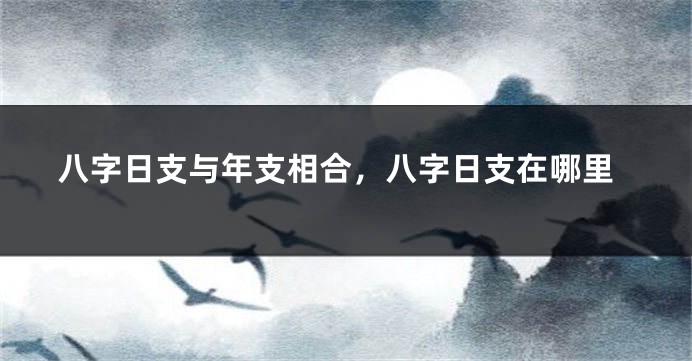 八字日支与年支相合，八字日支在哪里