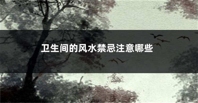 卫生间的风水禁忌注意哪些