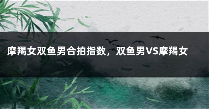 摩羯女双鱼男合拍指数，双鱼男VS摩羯女