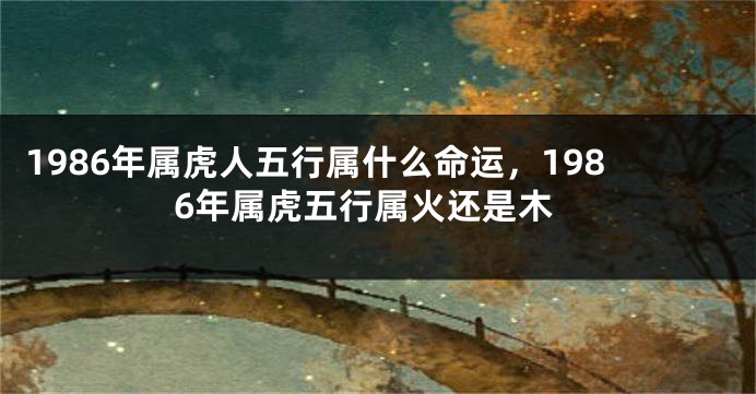 1986年属虎人五行属什么命运，1986年属虎五行属火还是木