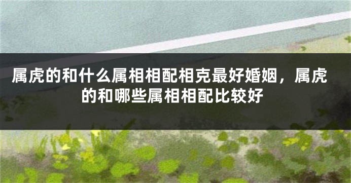 属虎的和什么属相相配相克最好婚姻，属虎的和哪些属相相配比较好