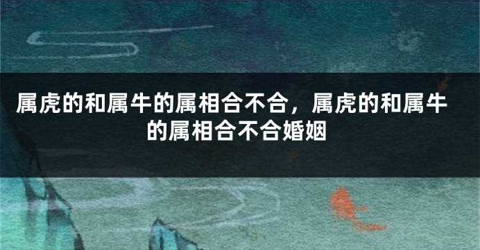 属虎的和属牛的属相合不合，属虎的和属牛的属相合不合婚姻
