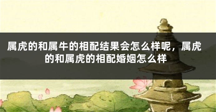 属虎的和属牛的相配结果会怎么样呢，属虎的和属虎的相配婚姻怎么样