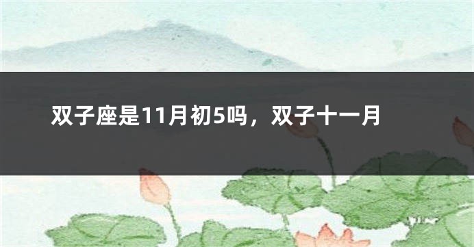 双子座是11月初5吗，双子十一月