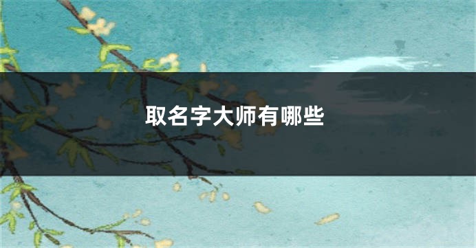 取名字大师有哪些