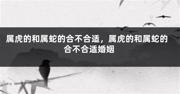 属虎的和属蛇的合不合适，属虎的和属蛇的合不合适婚姻