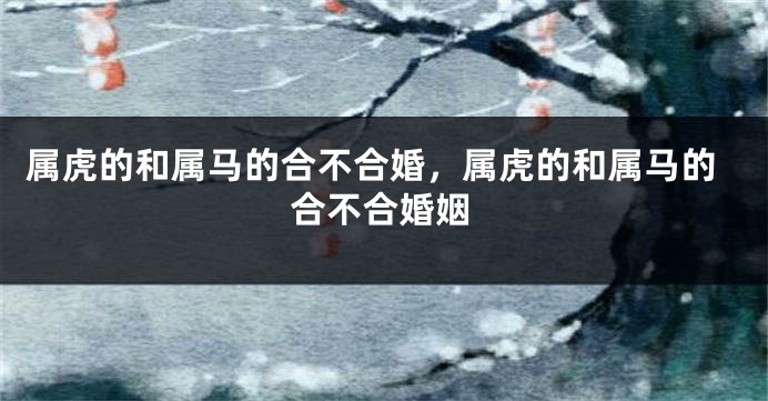 属虎的和属马的合不合婚，属虎的和属马的合不合婚姻