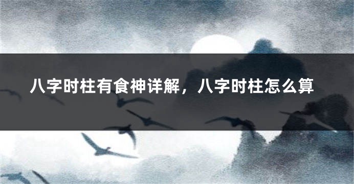 八字时柱有食神详解,八字时柱怎么算