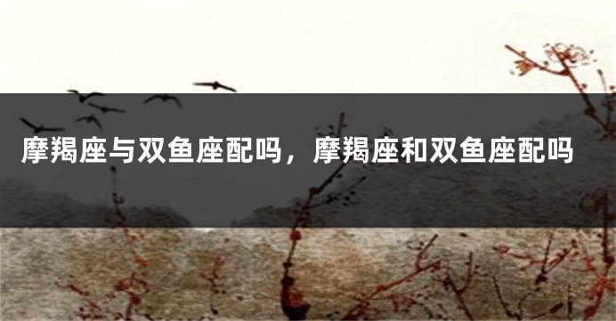摩羯座与双鱼座配吗，摩羯座和双鱼座配吗