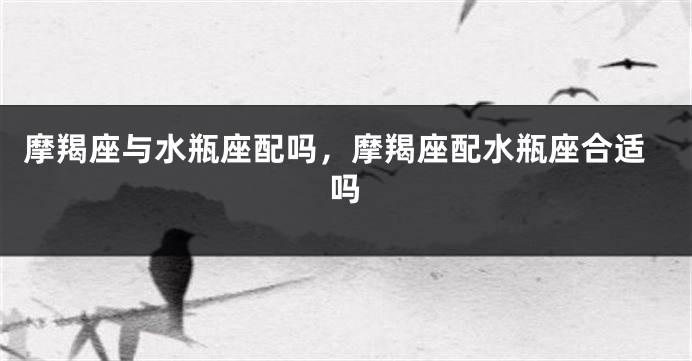 摩羯座与水瓶座配吗，摩羯座配水瓶座合适吗