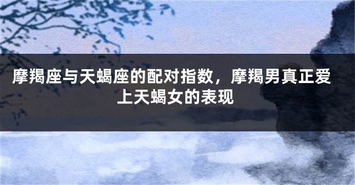 摩羯座与天蝎座的配对指数，摩羯男真正爱上天蝎女的表现