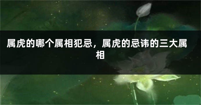 属虎的哪个属相犯忌，属虎的忌讳的三大属相