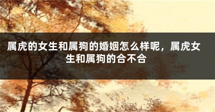 属虎的女生和属狗的婚姻怎么样呢，属虎女生和属狗的合不合