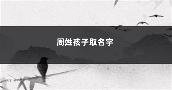 周姓孩子取名字