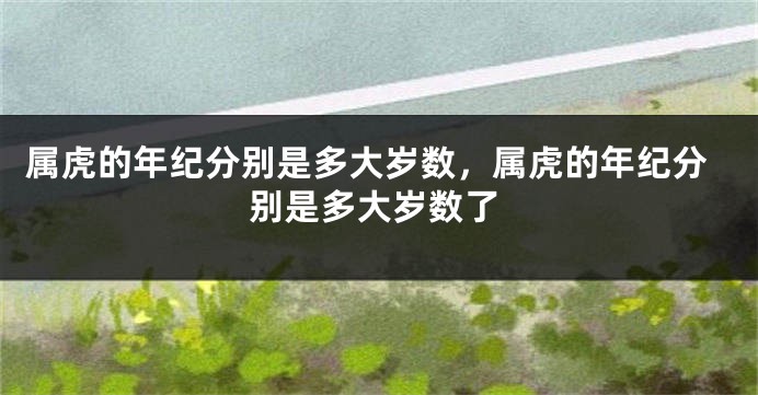 属虎的年纪分别是多大岁数，属虎的年纪分别是多大岁数了