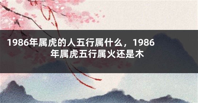 1986年属虎的人五行属什么，1986年属虎五行属火还是木