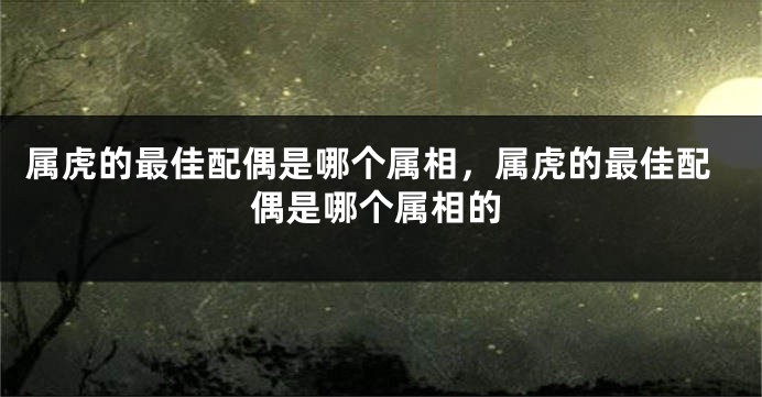 属虎的最佳配偶是哪个属相，属虎的最佳配偶是哪个属相的