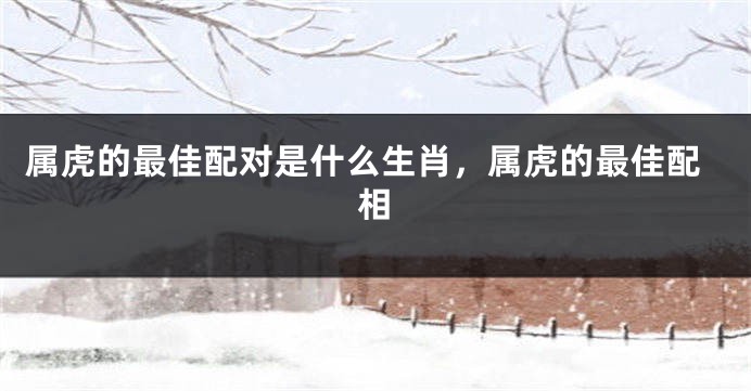 属虎的最佳配对是什么生肖，属虎的最佳配相