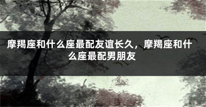 摩羯座和什么座最配友谊长久，摩羯座和什么座最配男朋友