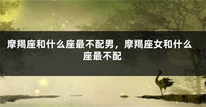 摩羯座和什么座最不配男，摩羯座女和什么座最不配