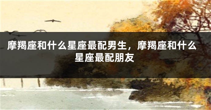 摩羯座和什么星座最配男生，摩羯座和什么星座最配朋友