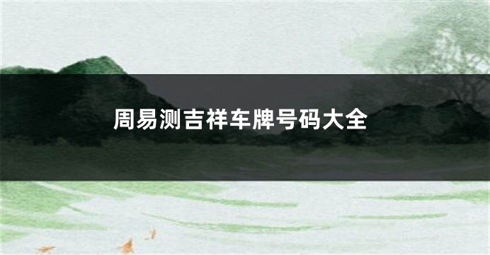 周易测吉祥车牌号码大全