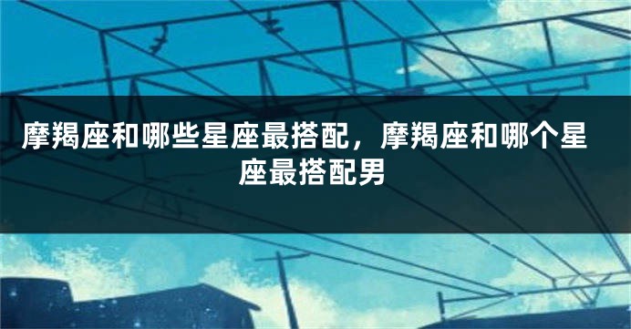 摩羯座和哪些星座最搭配，摩羯座和哪个星座最搭配男