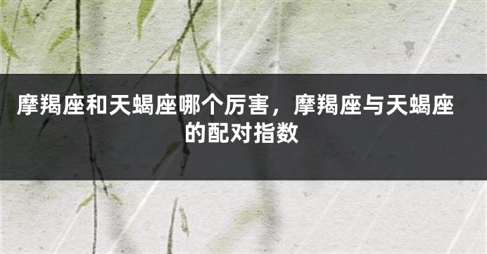 摩羯座和天蝎座哪个厉害，摩羯座与天蝎座的配对指数