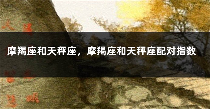 摩羯座和天秤座，摩羯座和天秤座配对指数