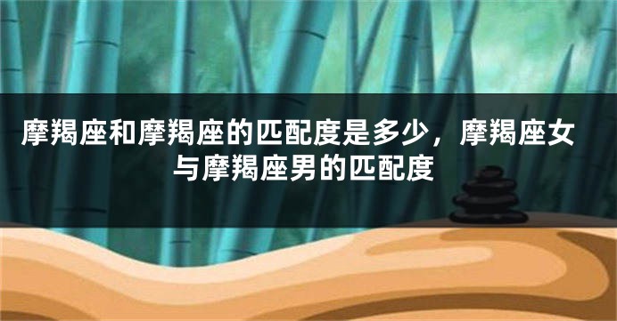 摩羯座和摩羯座的匹配度是多少，摩羯座女与摩羯座男的匹配度