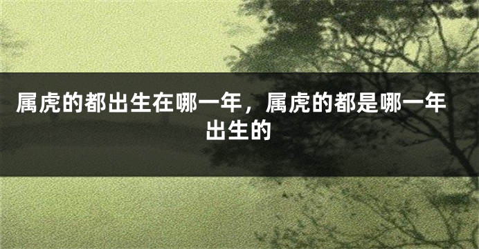 属虎的都出生在哪一年，属虎的都是哪一年出生的