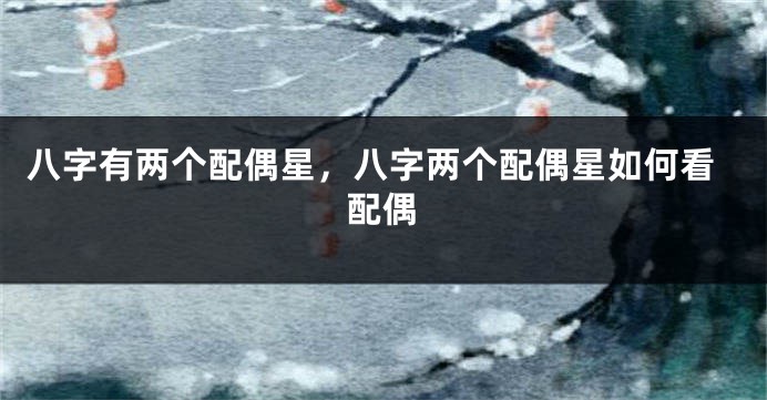 八字有两个配偶星，八字两个配偶星如何看配偶