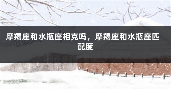 摩羯座和水瓶座相克吗，摩羯座和水瓶座匹配度