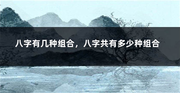 八字有几种组合，八字共有多少种组合