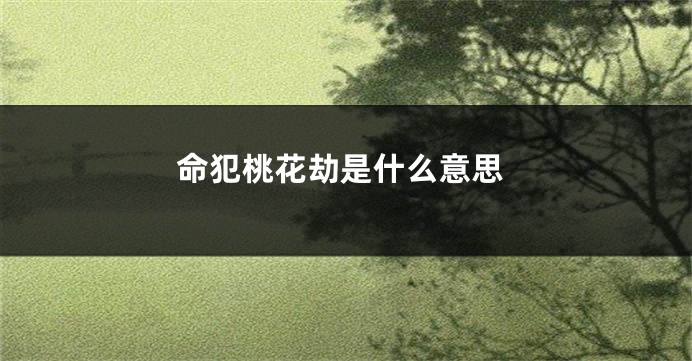 命犯桃花劫是什么意思
