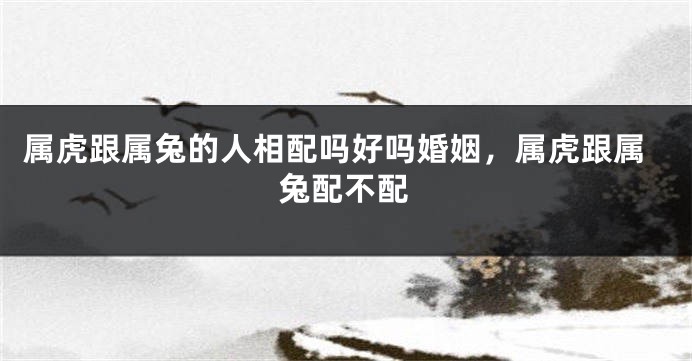 属虎跟属兔的人相配吗好吗婚姻，属虎跟属兔配不配