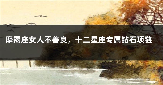 摩羯座女人不善良，十二星座专属钻石项链