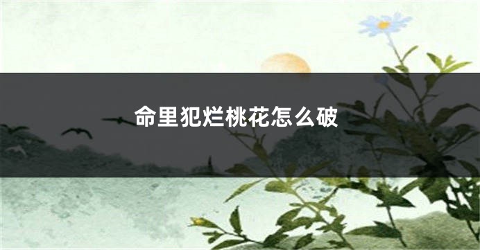 命里犯烂桃花怎么破