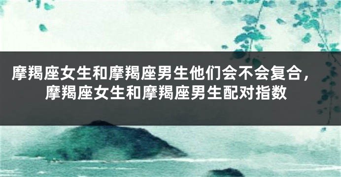 摩羯座女生和摩羯座男生他们会不会复合，摩羯座女生和摩羯座男生配对指数