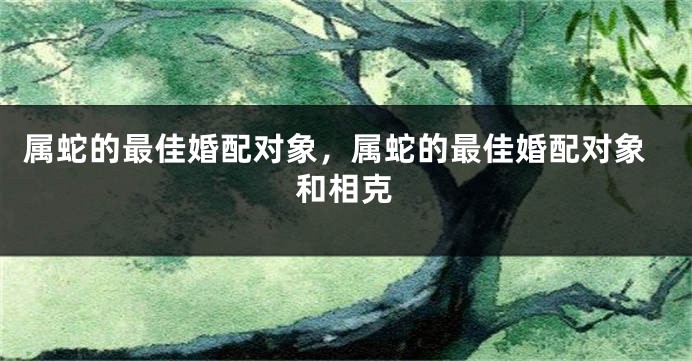 属蛇的最佳婚配对象，属蛇的最佳婚配对象和相克