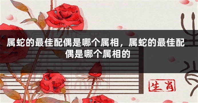 属蛇的最佳配偶是哪个属相，属蛇的最佳配偶是哪个属相的