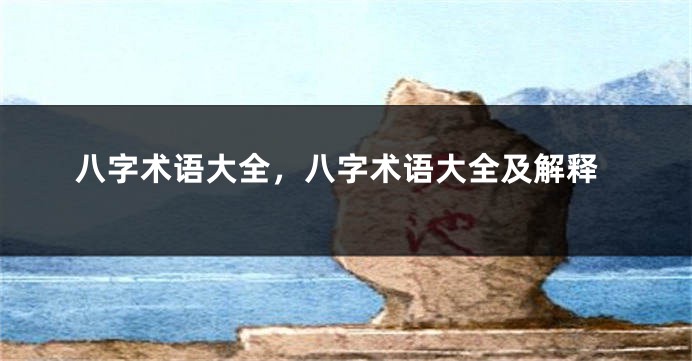 八字术语大全,八字术语大全及解释