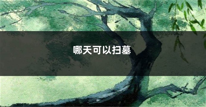 哪天可以扫墓