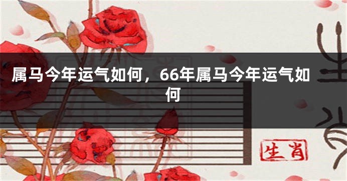 属马今年运气如何，66年属马今年运气如何