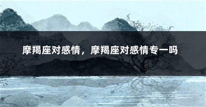 摩羯座对感情，摩羯座对感情专一吗