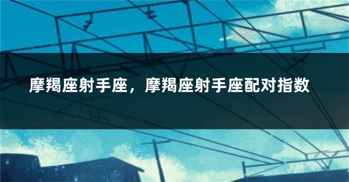 摩羯座射手座，摩羯座射手座配对指数