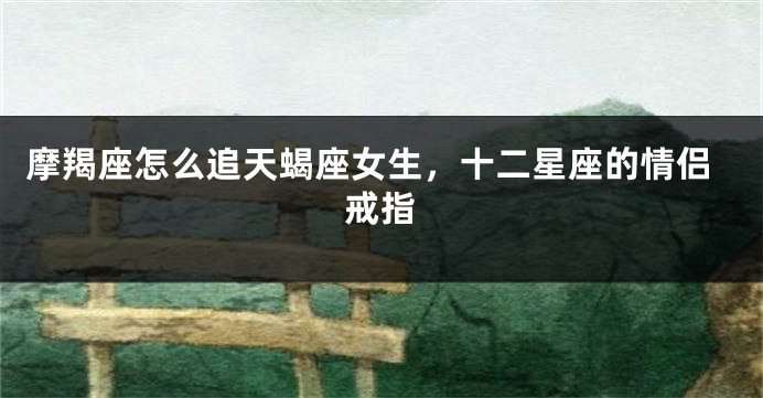 摩羯座怎么追天蝎座女生，十二星座的情侣戒指
