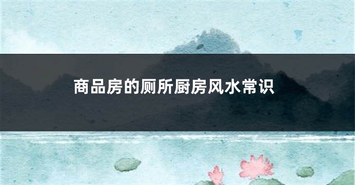 商品房的厕所厨房风水常识