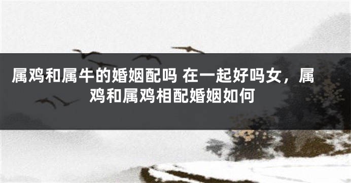 属鸡和属牛的婚姻配吗 在一起好吗女，属鸡和属鸡相配婚姻如何